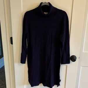 Cotton Emporium Navy Turtleneck Sweater Dress